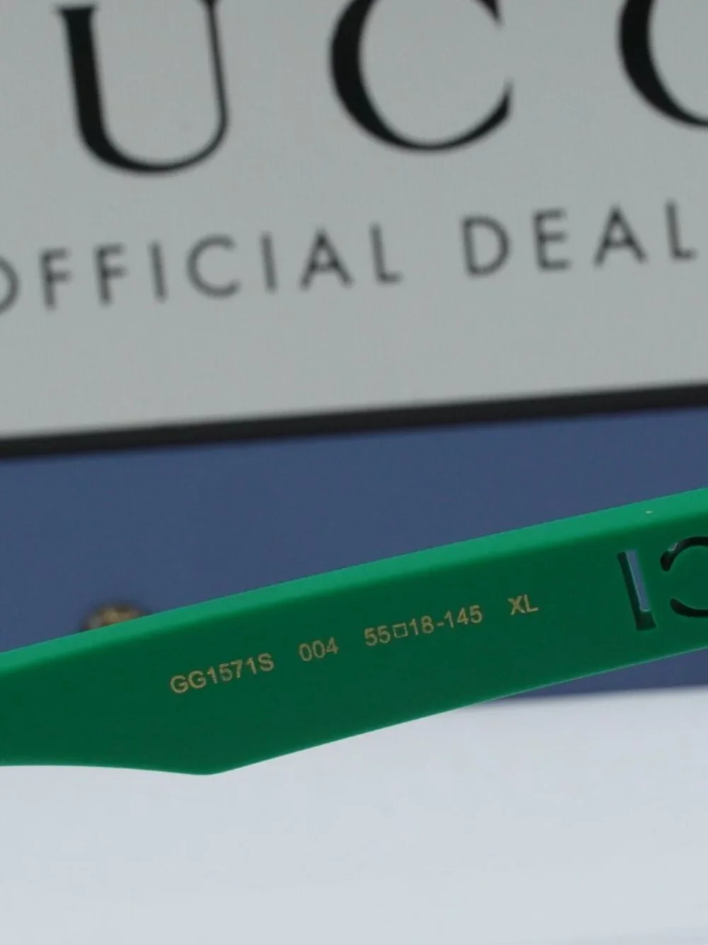 Gucci GG1571S 004 Women Square Sunglasses - Green / Blue